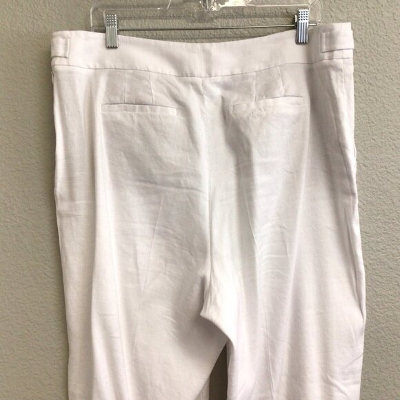 Talbots Pants Women’s 16 Petite White Linen Blend Wide Leg High Rise - Picture 4 of 8